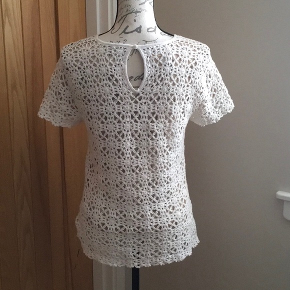 Beautiful Catherine Malandrino Crochet Cotton Knit Top! M - Picture 3 of 12